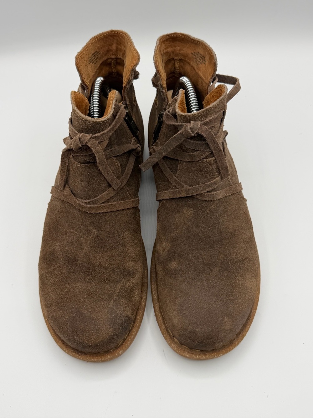 Born TARKILN Leather Ankle Boots 9.5 US/ 41 Distressed Suede Brown Comfort Shoes - Picture 3 of 9